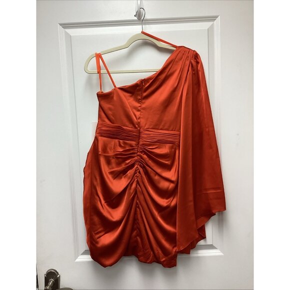 Mac Duggal Size 4 Orange 68302 One Shoulder Mini Cocktail Homecoming Dress NWT - Picture 5 of 8